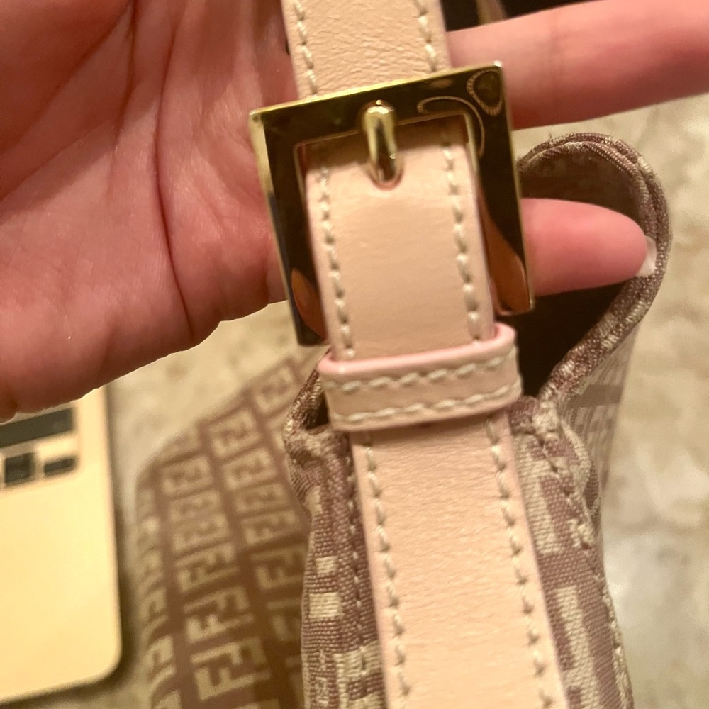 Fendi Pink and Tan Shoulder Bag with Iconic Monogram - Picture 9 of 9